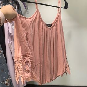 Pink hanging sleeve top